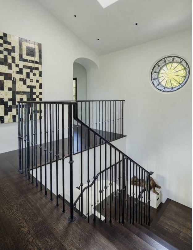 Staircase in home with a Messana Ray Magic radiant ceiling system.